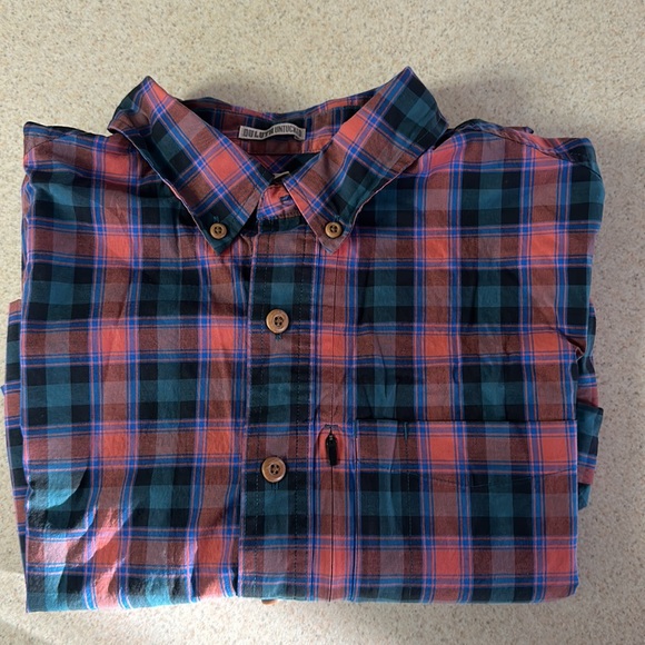 Duluth Trading Co Untucked Slim Fit Plaid Long Sleeve Shirt Mens - Picture 3 of 5